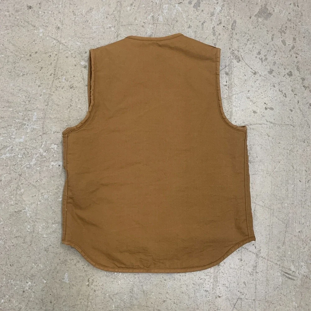 Vintage Carhartt Vest Mens Large Tall USA Duck Canvas Full Zip Sherpa Lined 6SVL